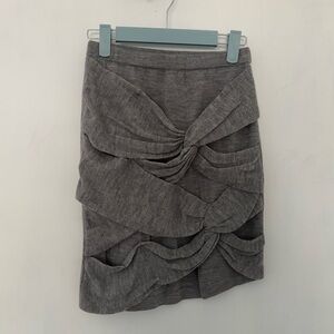 100% Wool Knit Asymmetrical Skirt